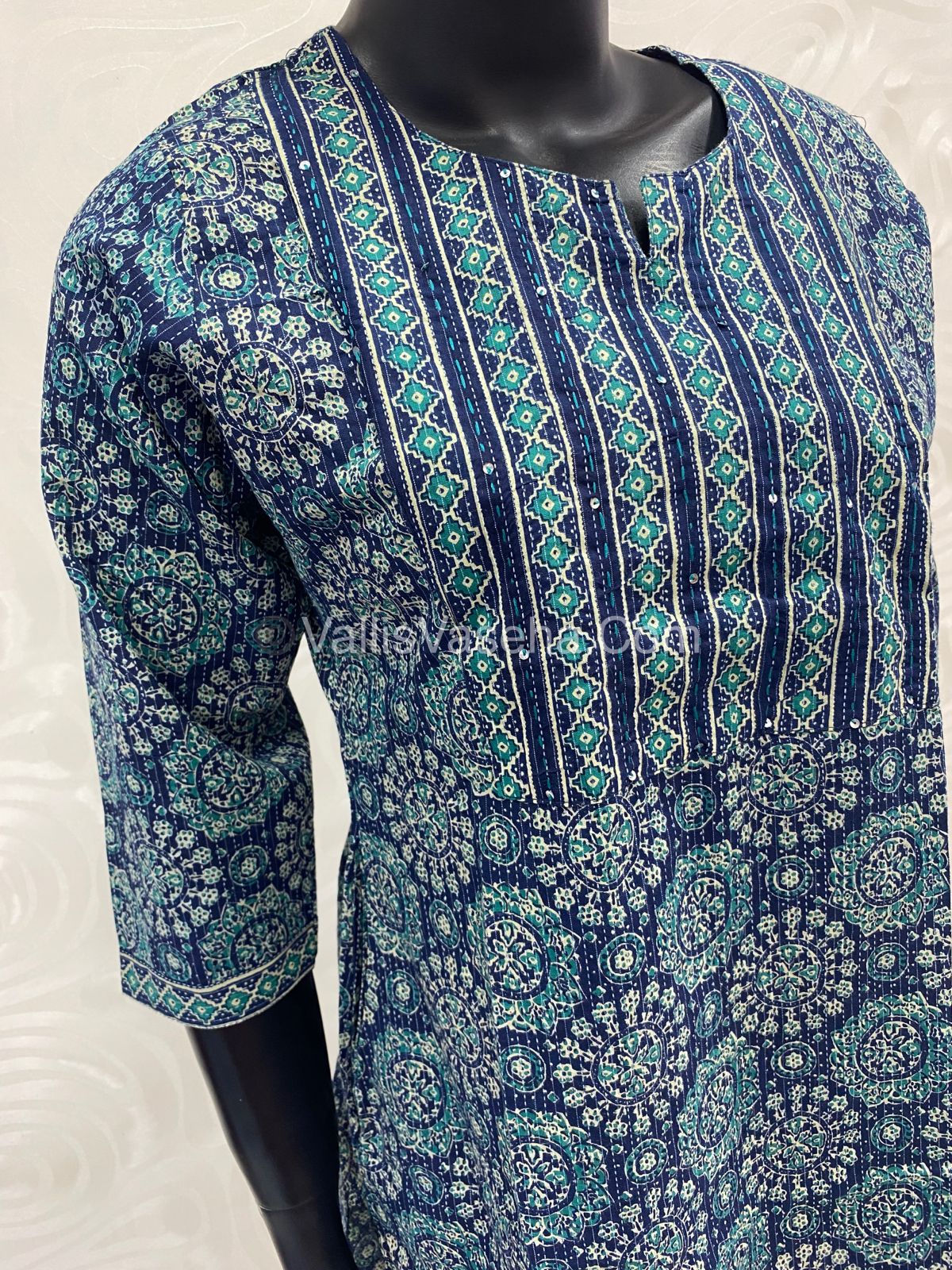 Trendy Printed  Cotton - Co-ord Set - Blue Shade - VVRCS001
