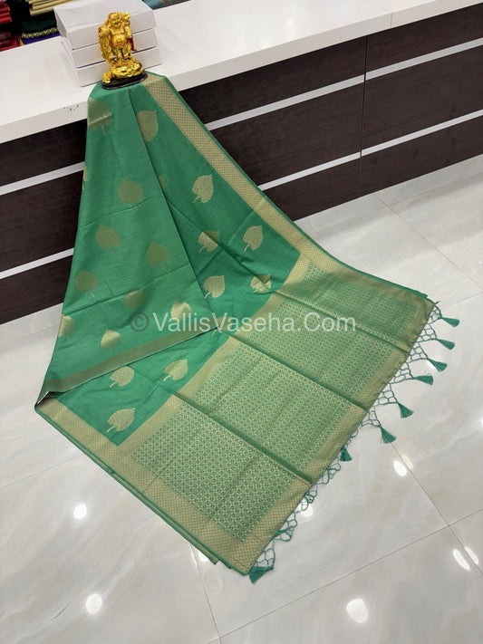 Banarasi - Heritage Silk - Semi Kathan Silk -  Pista Green Shade - VVBHS007