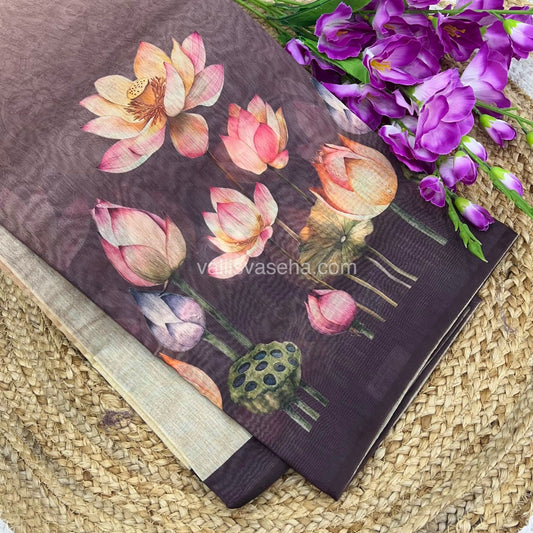 Semi Chanderi Saree - Digital Printed - VVSCD001