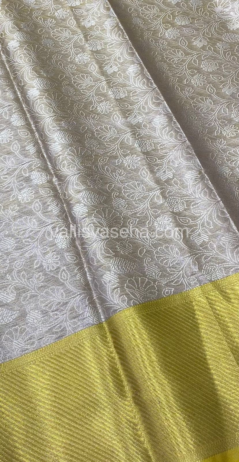 Semi Bridal Tissue Sarees - Silver Double Tone Shade - VVSBT001