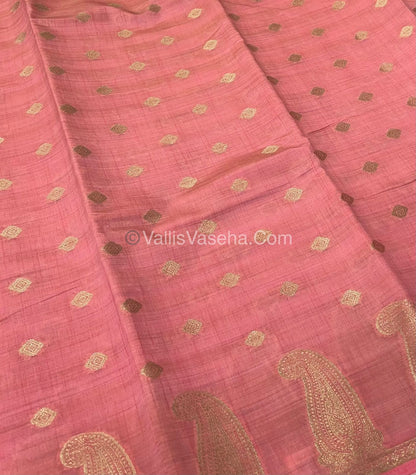 Semi Tussar Silk Saree - Peach shade - VVSTS010