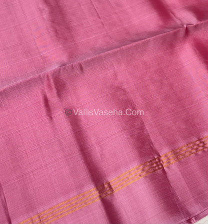 Pure Soft Silk Saree - Reddish Pink With Pink - VVPSS073