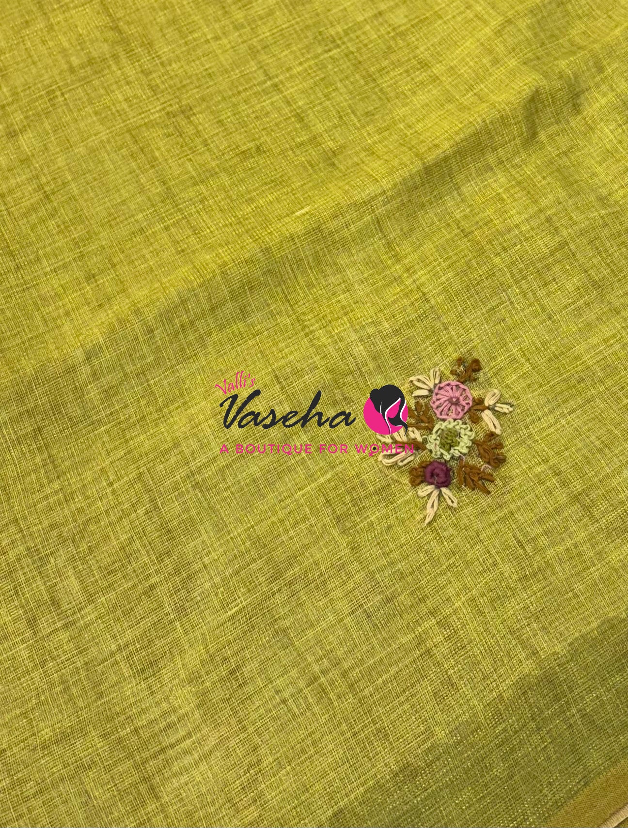 French Knot - Linen Tissue Saree  - Heavy Work Blouse - VVLFN020
