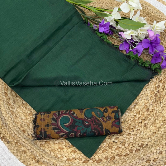 Khadi Cotton Sarees with Kalamkari Blouse - VVKCK001
