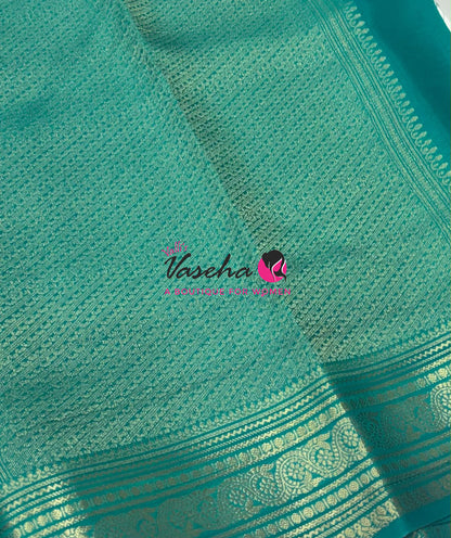 Semi Mysore Crepe Silk  - Ramar Green Shade - VVSMC005