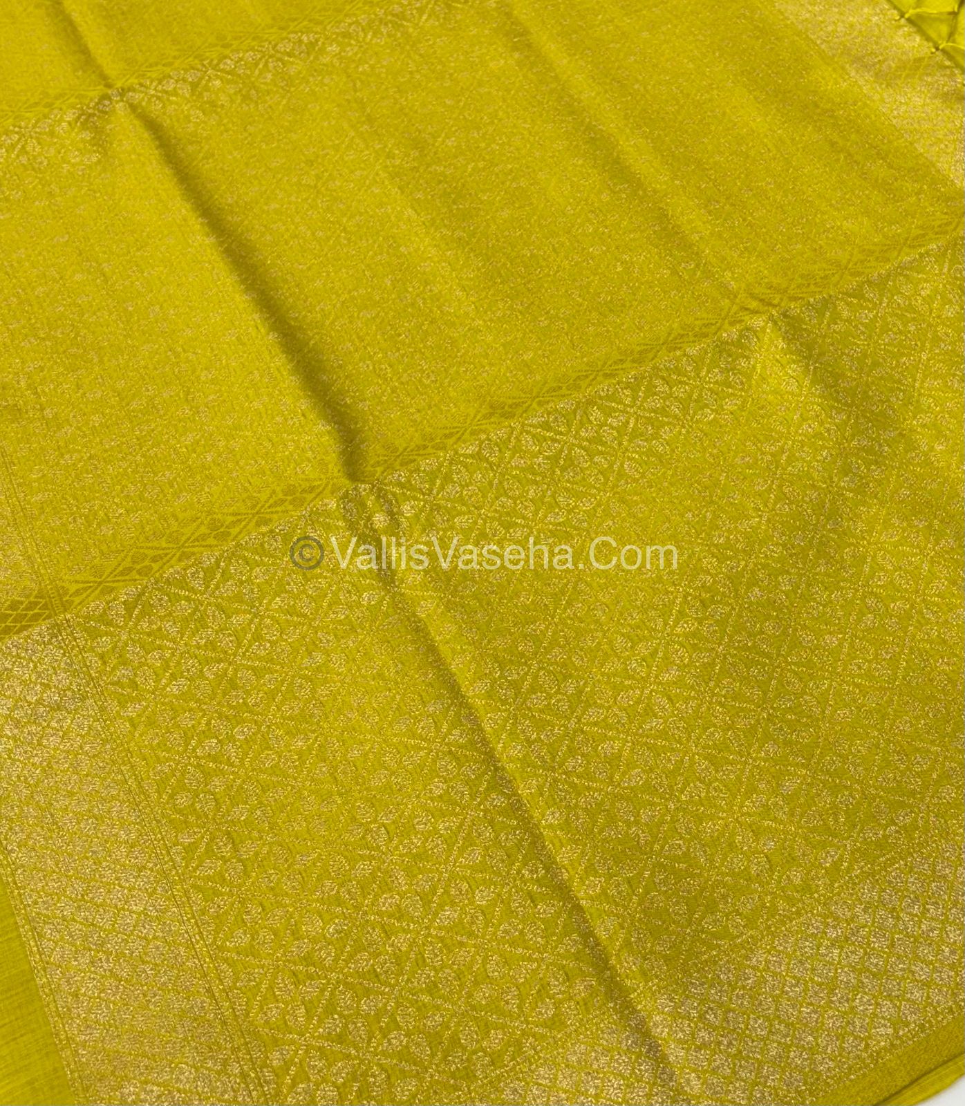 Banarasi - Heritage Silk - Semi Kathan Silk -  Lemon Yellow Shade - VVBHS007