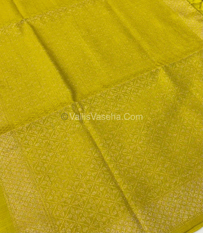 Banarasi - Heritage Silk - Semi Kathan Silk -  Lemon Yellow Shade - VVBHS007