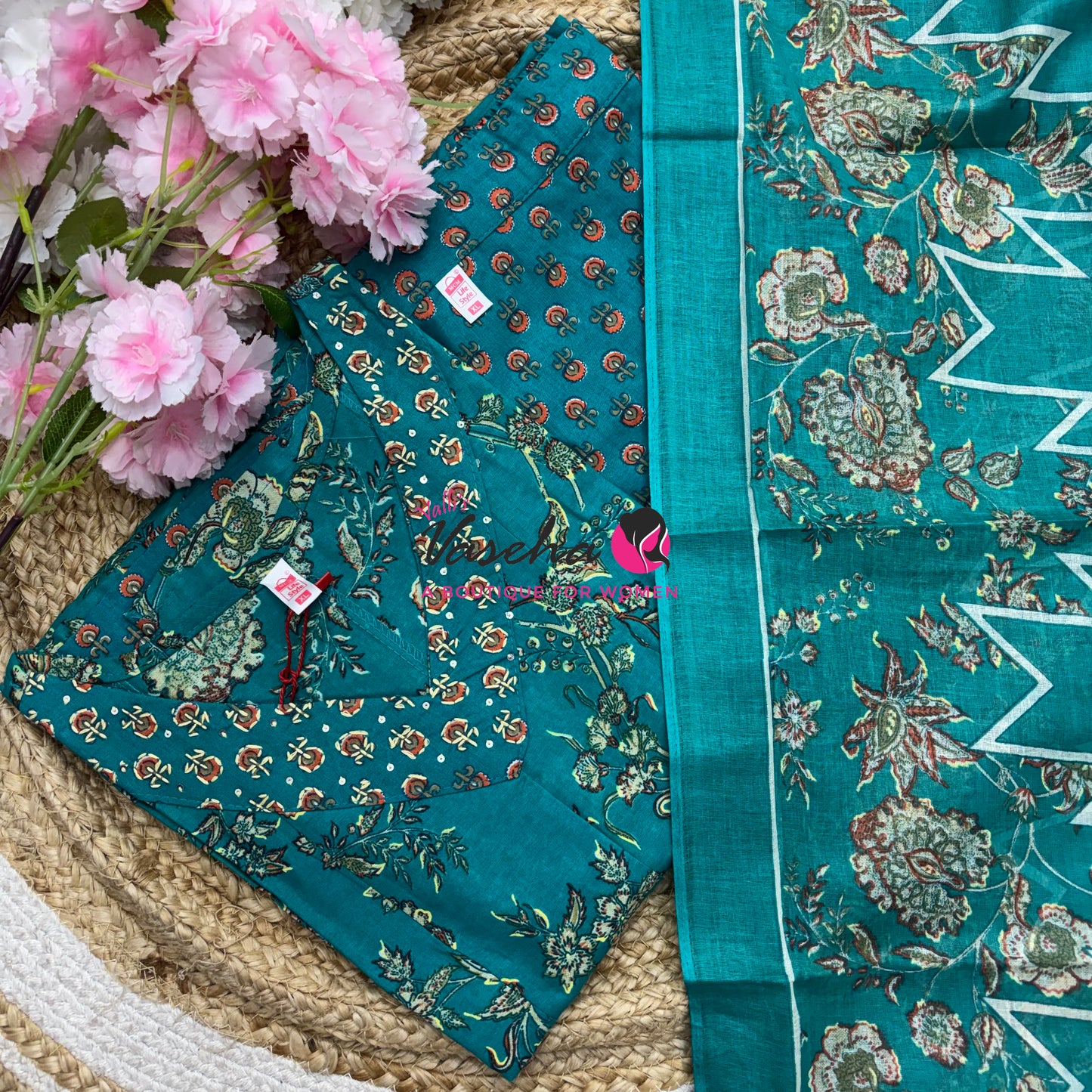Ready Made - Anarkali - Salwar, Kameez & Duppatta(3pc)- Printed Cotton - VVAS011