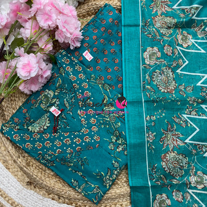 Ready Made - Anarkali - Salwar, Kameez & Duppatta(3pc)- Printed Cotton - VVAS011