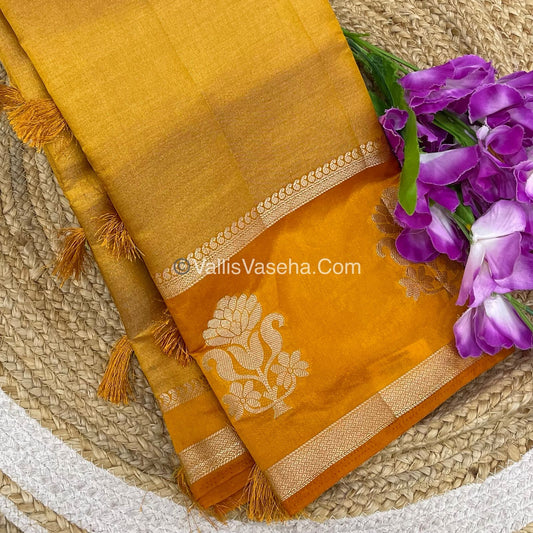 Semi Tissue Tussar Silk - Yellow Shade - VVSTS043
