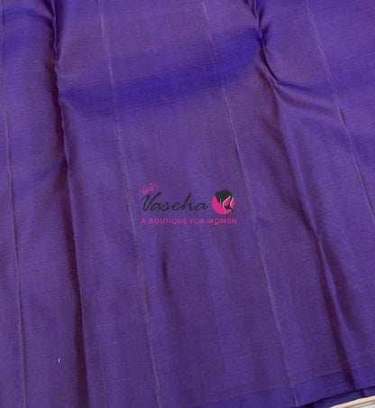 Pure Kanchipuram Silk Saree - Baby Pink & Violetish Blue Shade - VVPS054