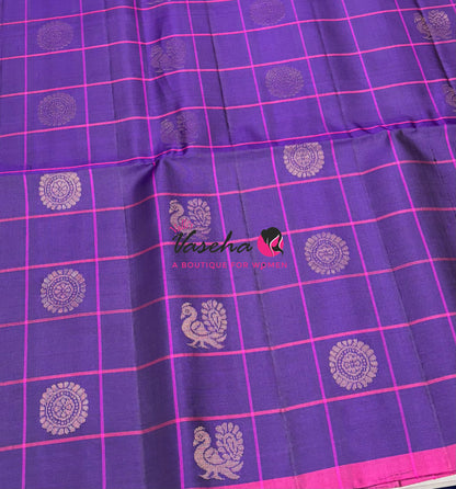 Pure Soft Silk Saree - Purple & Pink Shade - VVPSS055