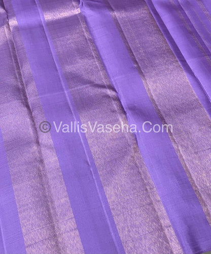 Pure Vintage Korvai Kanchipuram Silk Saree - Green & Lavender Combo - VVPS022