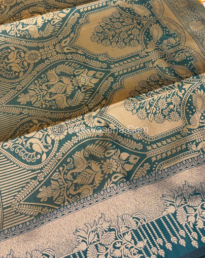 Semi Soft Silk -Olive Green With  Green Shade -VVSSS030 - 2