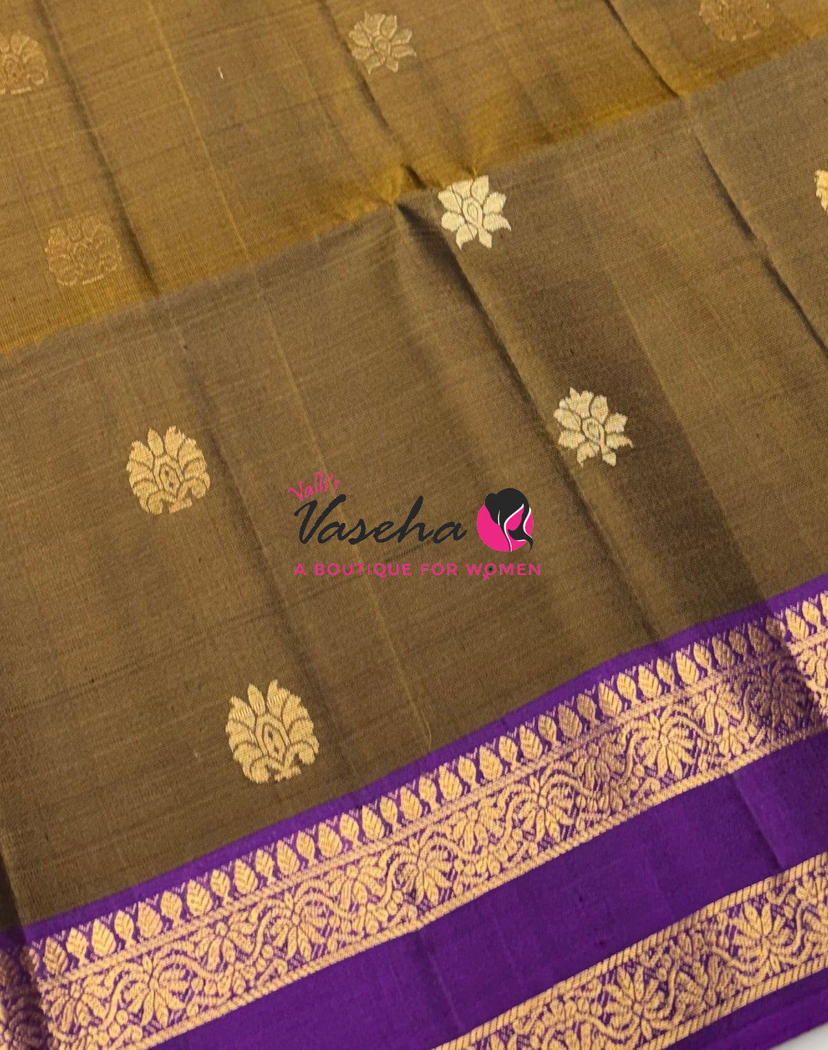 Pure Soft Silk Saree  - Mehendi Green & Purple Combo - VVPSS152