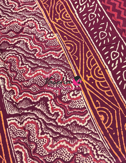 Pure Soft Mul Mul Cotton Sarees - Hand Block Prints - VVMMC009