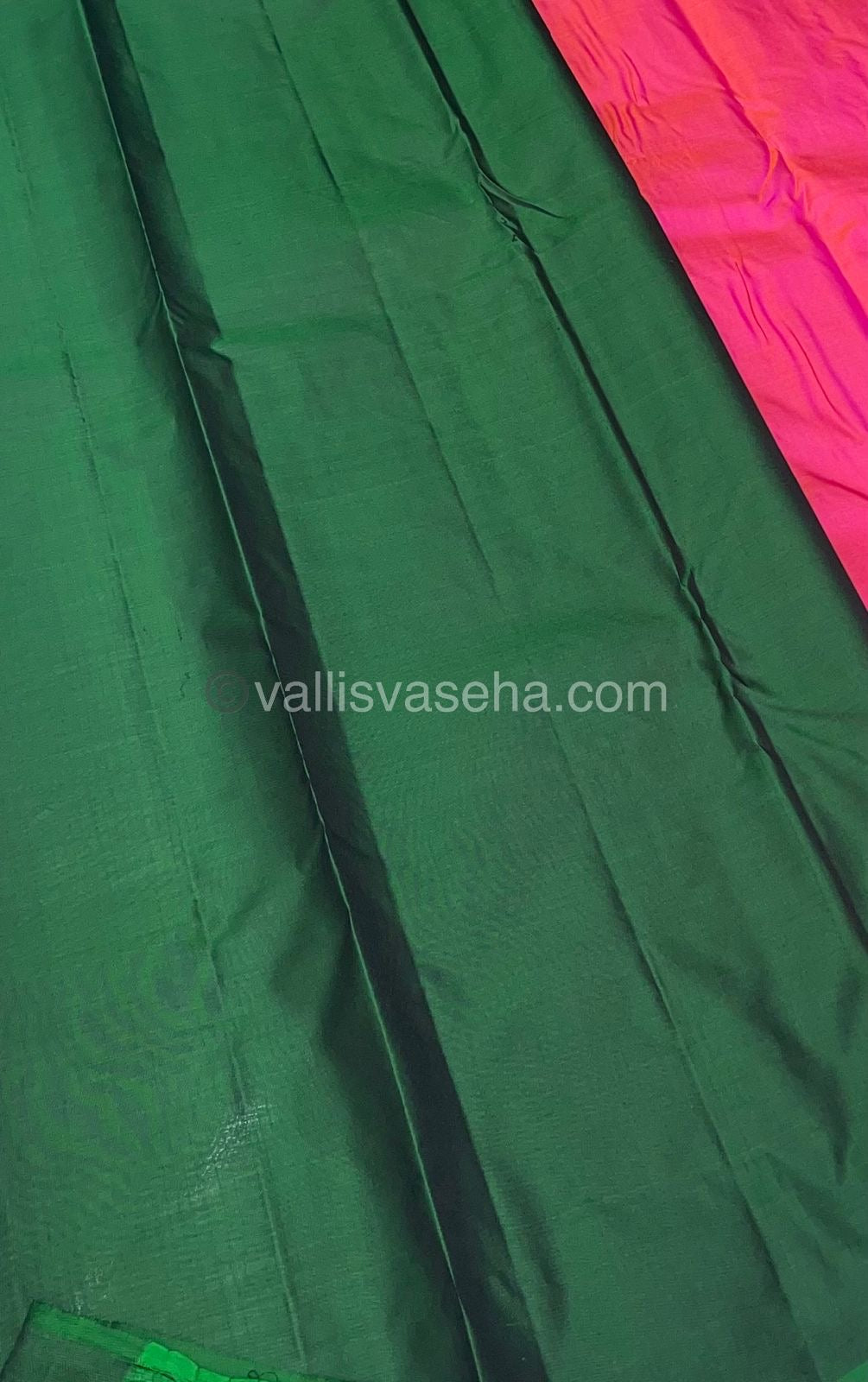 Pure Soft Silk Saree - Light Weight - Double tone Pink with Green shade - VVPSS025