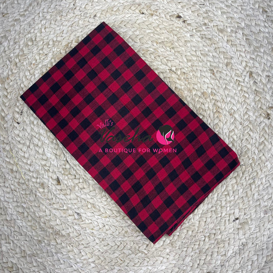 Blouse Bit - Pure Cotton - Multi Checks - 1 mtr - VVBB001