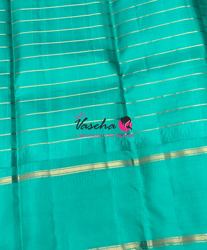 Pure Soft Silk Saree  - Brown With Turquoise Blue Combo - VVPSS149