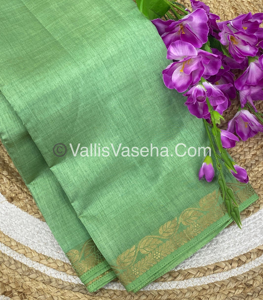 Semi Tussar Silk - Pista Green Shade - VVSTS003