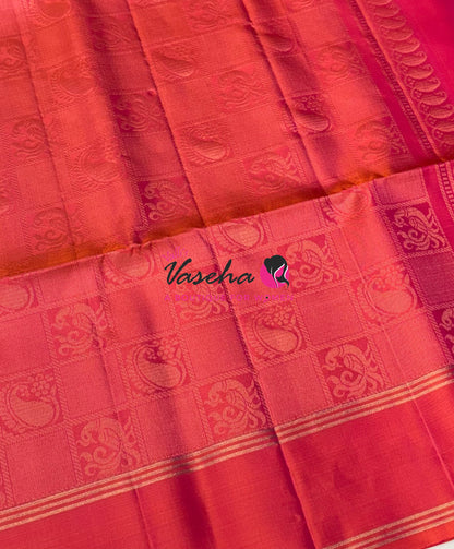 Pure Soft Silk Saree  - Peachish Pink Shade - VVPSS134