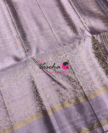 Pure Soft Silk Saree  - Purple With Onion Pink - VVPSS093