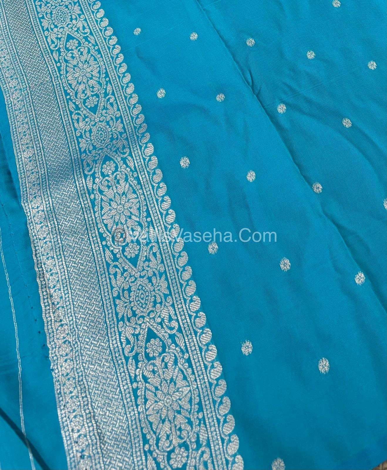 Semi Soft Silk  - Turquoise Blue Shade -VVSSS018
