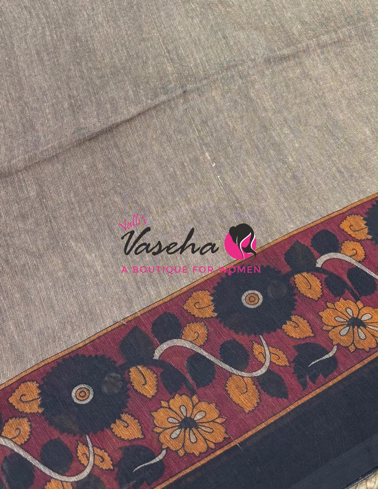 Handloom Cotton Sarees with Kalamkari Blouse - VVKCK004