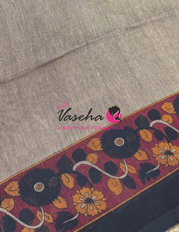 Handloom Cotton Sarees with Kalamkari Blouse - VVKCK004