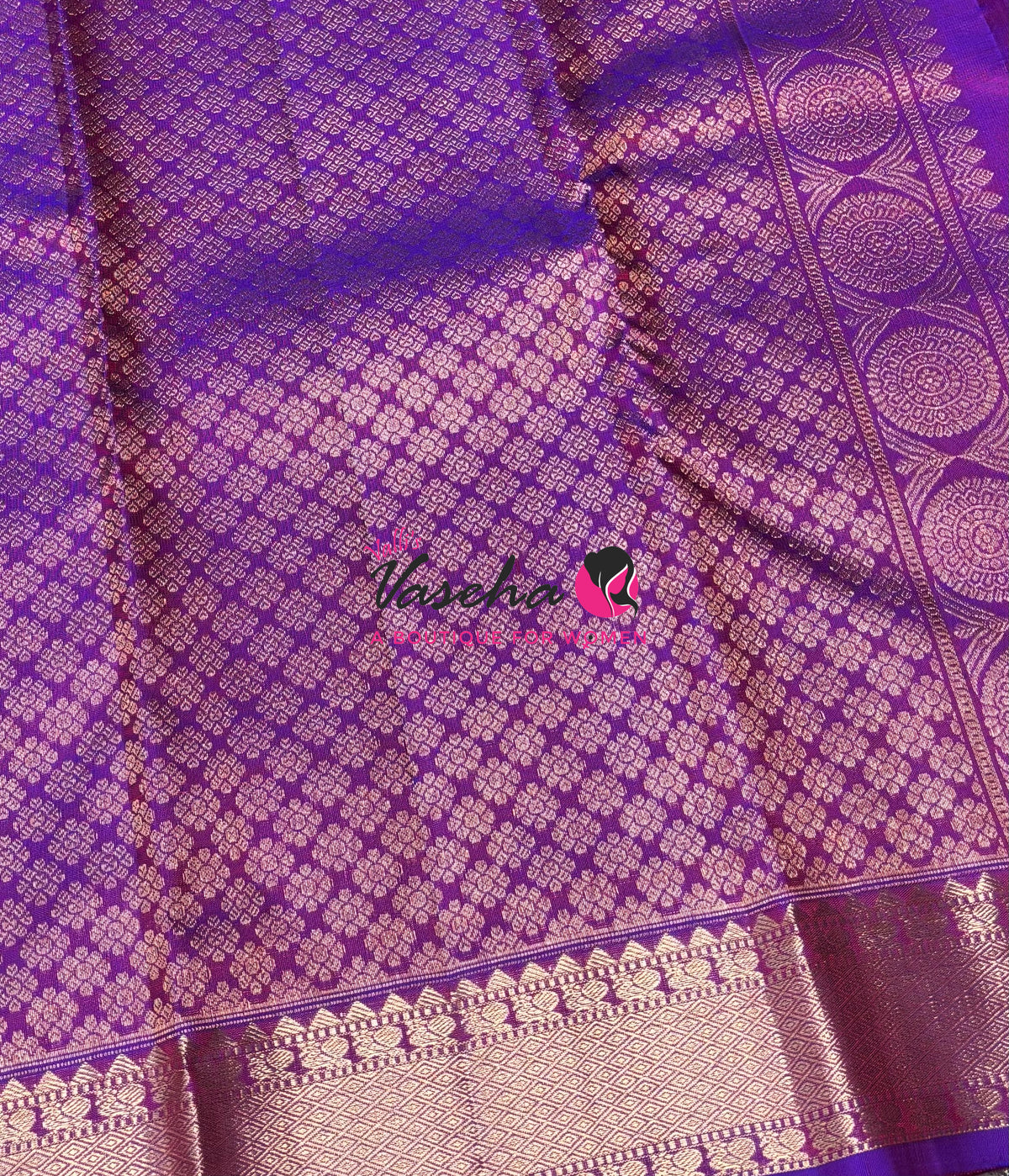 Pure Kanchipuram Silk Saree - Purplish Pink Shade - VVPS093