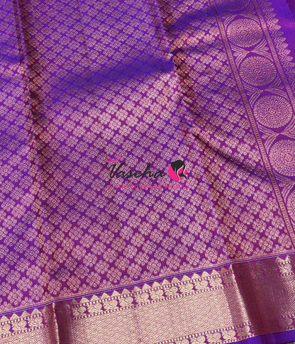 Pure Kanchipuram Silk Saree - Purplish Pink Shade - VVPS093