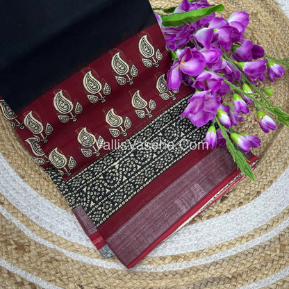 Linen Mixed Cotton Saree |VVLMP001