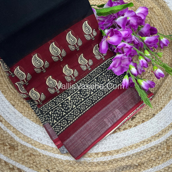 Linen Mixed Cotton Saree |VVLMP001