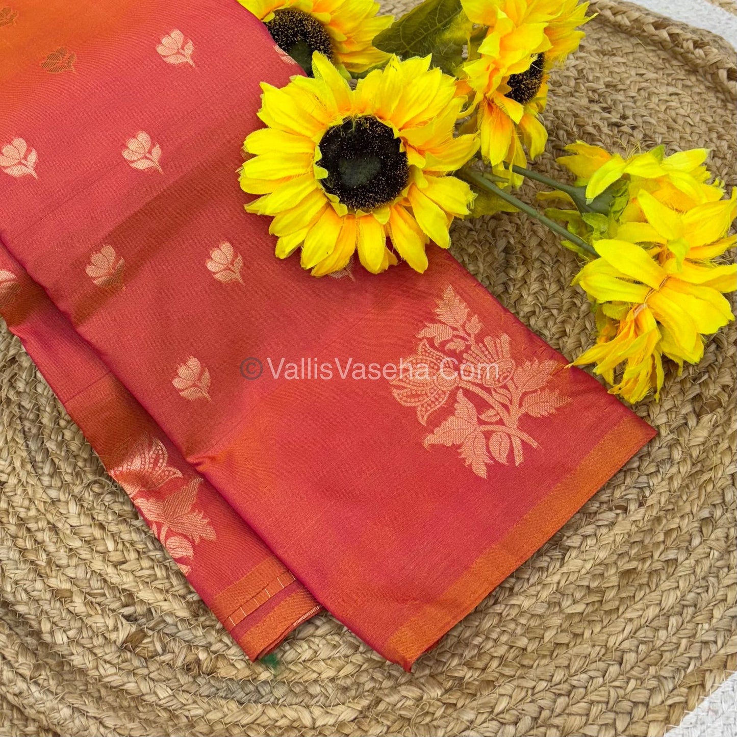 Semi Soft Silk - Peachish Orange Shade -VVSSS019