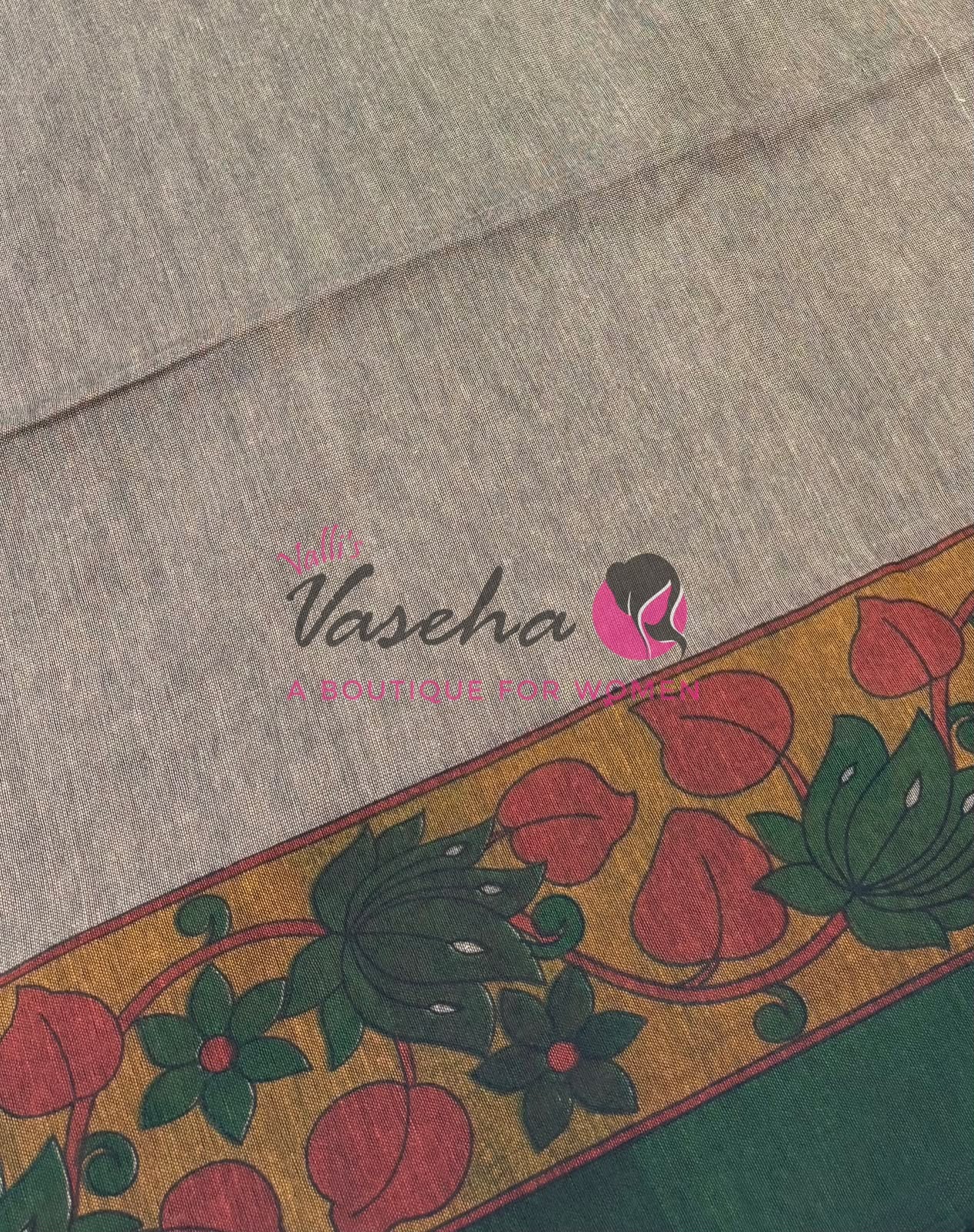 Handloom Cotton Sarees with Kalamkari Blouse - VVKCK003