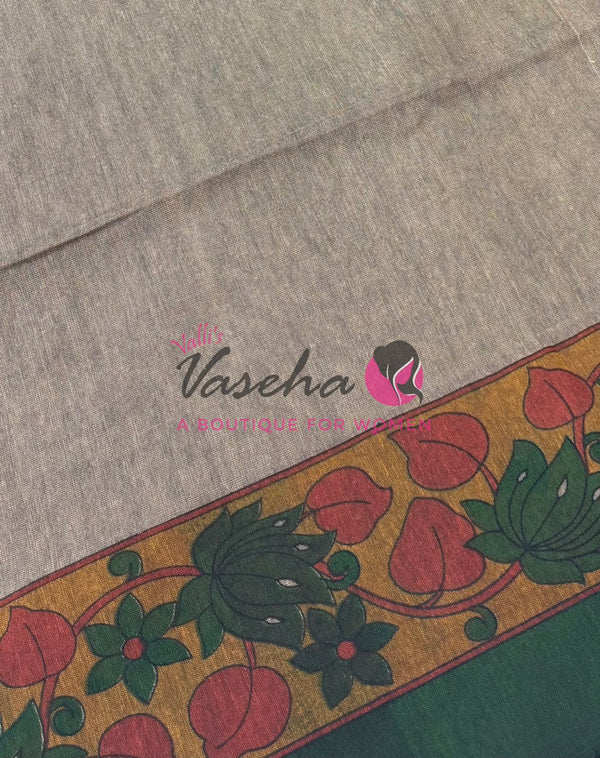 Handloom Cotton Sarees with Kalamkari Blouse - VVKCK003