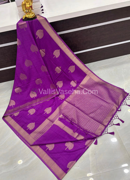 Banarasi - Heritage Silk - Semi Kathan Silk - Purplish Pink Shade - VVBHS007