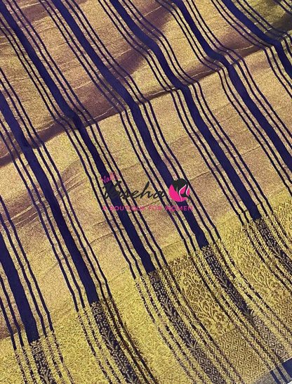 Semi Jute Silk Saree - Purplish Pink With Blue Shade- VVSJS001