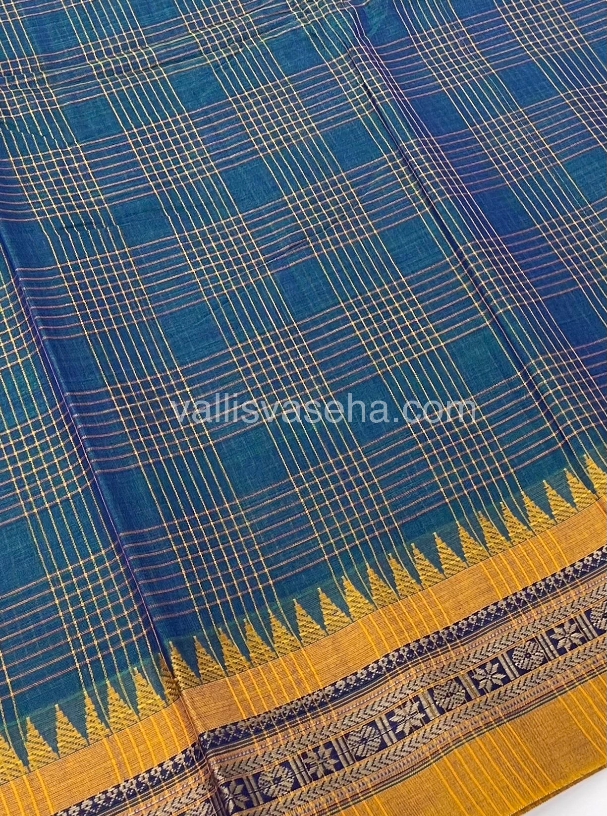 Narayanapet Mercerised Cotton Saree - All Over Checks Pattern-VVNMC001