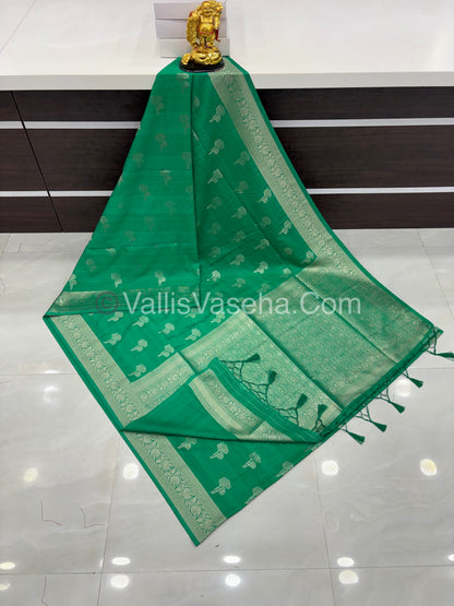 Banarasi - Heritage Silk - Semi Kathan Silk -Green Shade - VVBHS010
