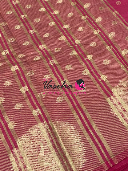 Semi Tussar Silk Saree | Pink Shade |VVSTS056
