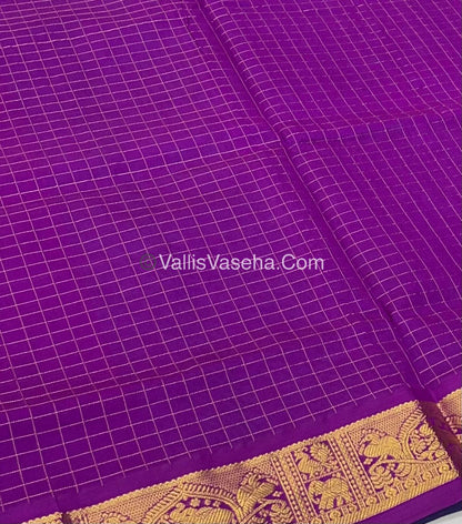 20% Offer| Semi Silk Cotton Saree |Blue With Purple shade |VVSSC002