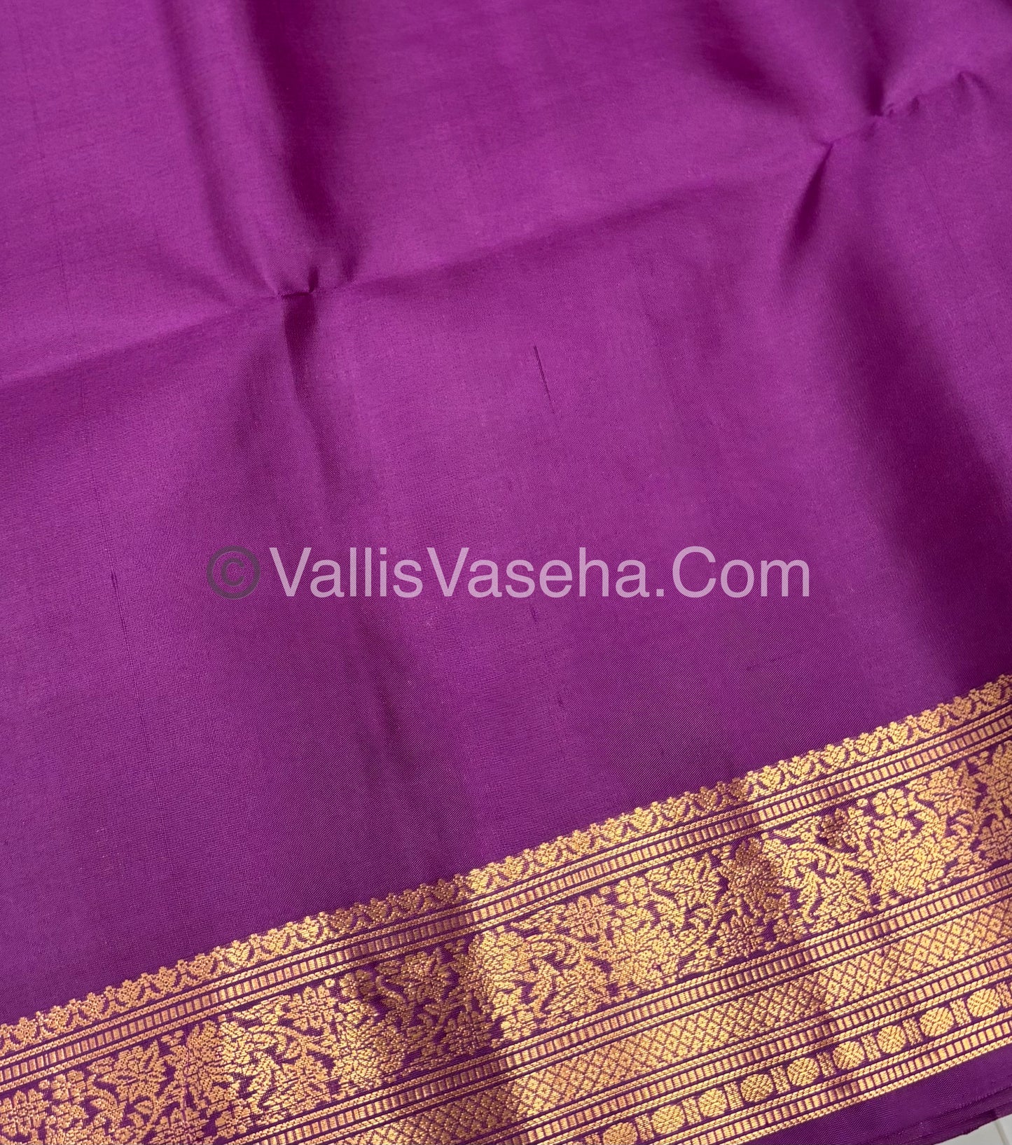 Pure Soft Silk Saree - Kanchi Border - Dual Tone Orangish Gold & Purplish Pink Combo - VVPSS046