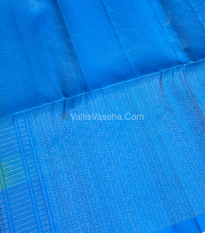 Pure Soft Silk Saree - Green With Blue Shade - VVPSS063