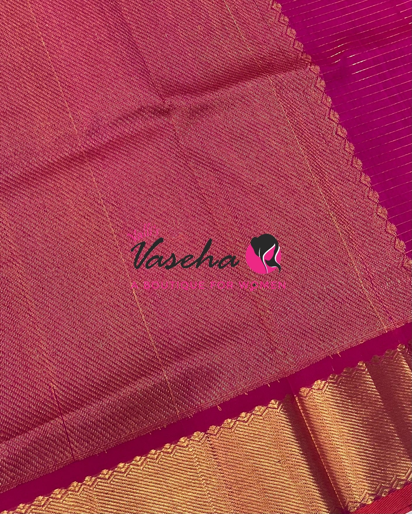 Pure Silk Cotton Saree - Mayil & Chakkaram Design - Dark Purple With Pink Shade -VVMC002