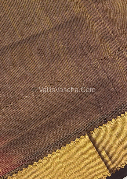 Pure Silk Cotton Saree - Mayil & Chakkaram Design - Red With Brown Shade - VVMC002