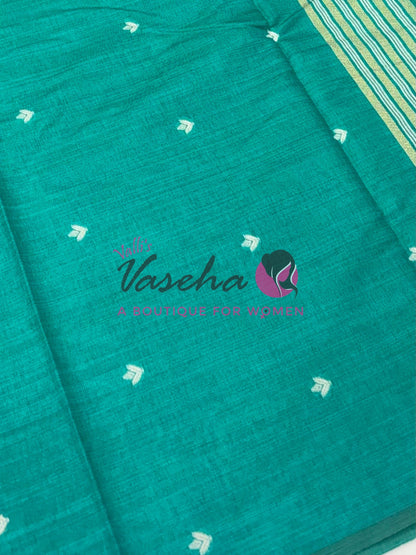 Semi Gicha Tussar Silk - Blue  Shade - VVGTS002