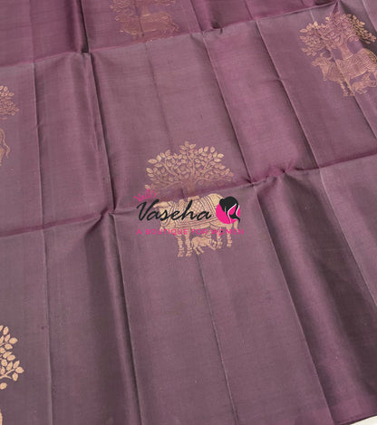 Pure Soft Silk Saree  - Border Less  - Wine Brown Shade - VVPSS102