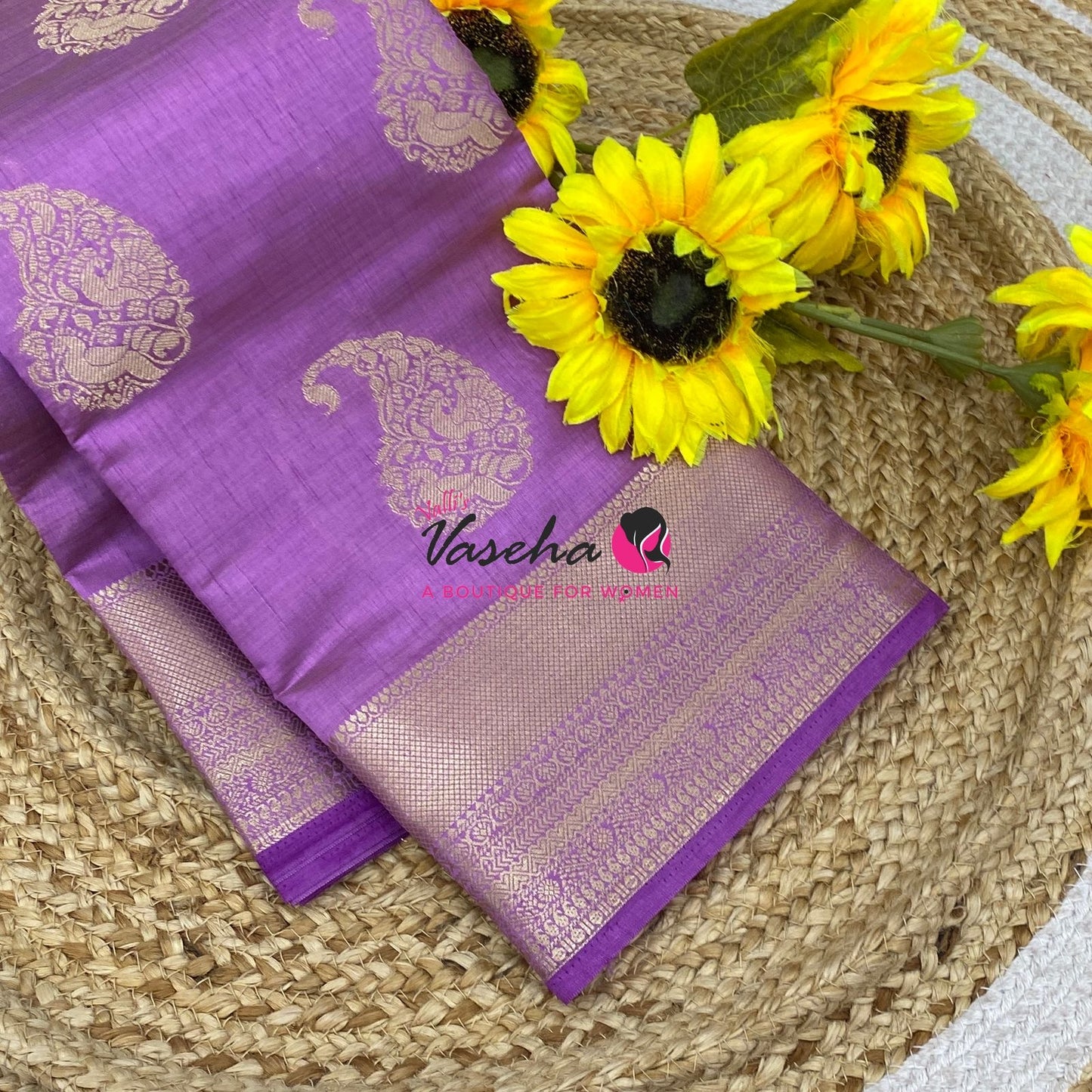 Semi Tussar Silk Saree | Lavender Shade |VVSTS055