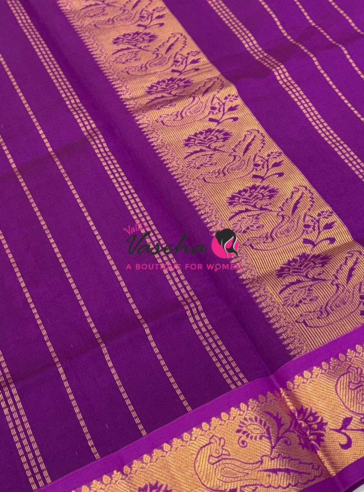 Semi Silk Cotton Saree - Small Round with Zari Butta  -  VVSSC014